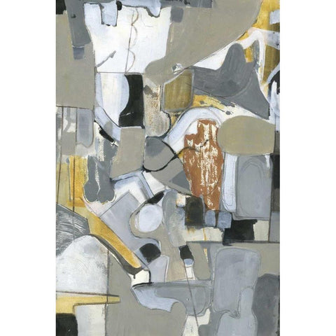 Jumbled Thoughts Black Modern Wood Framed Art Print by Haynes, Smith