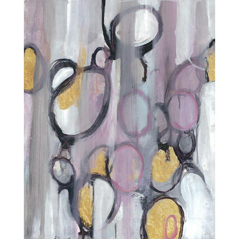 Bubbly Lavender Black Modern Wood Framed Art Print by Haynes, Smith