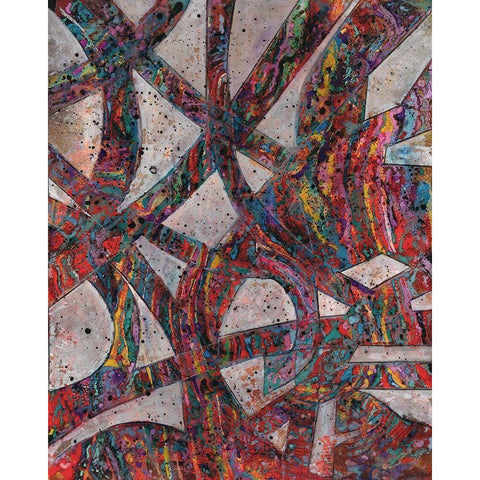 Painted Splattered Roads White Modern Wood Framed Art Print by Haynes, Smith