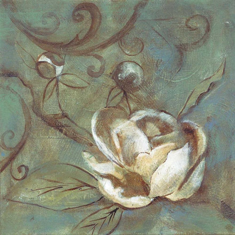 Magnolia Blues Gold Ornate Wood Framed Art Print with Double Matting by Haynes, Smith