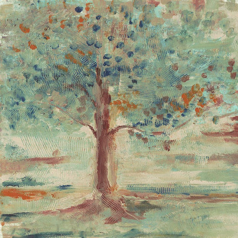 Vibrant Tree 1 White Modern Wood Framed Art Print with Double Matting by Haynes, Smith