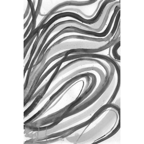 Charcoal Ripples 2 White Modern Wood Framed Art Print by Haynes, Smith