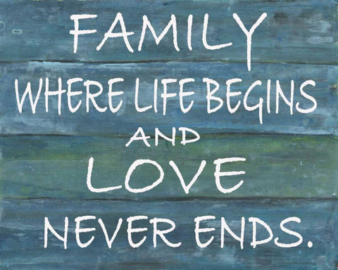 Family Where Life Begins White Modern Wood Framed Art Print with Double Matting by Haynes, Smith