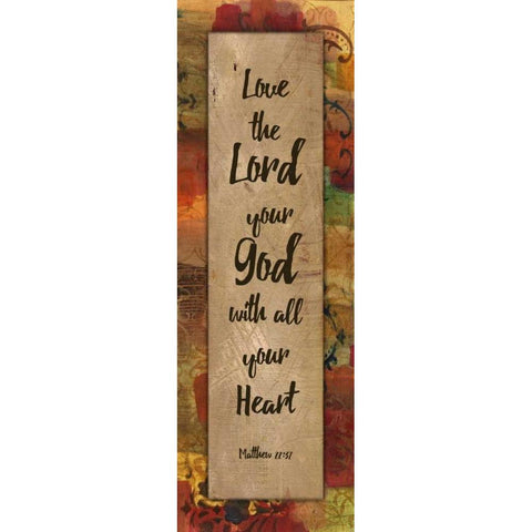 Love The Lord Autumn Blooms Gold Ornate Wood Framed Art Print with Double Matting by Haynes, Smith