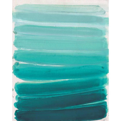 Ombre Teal White Modern Wood Framed Art Print by Haynes, Smith