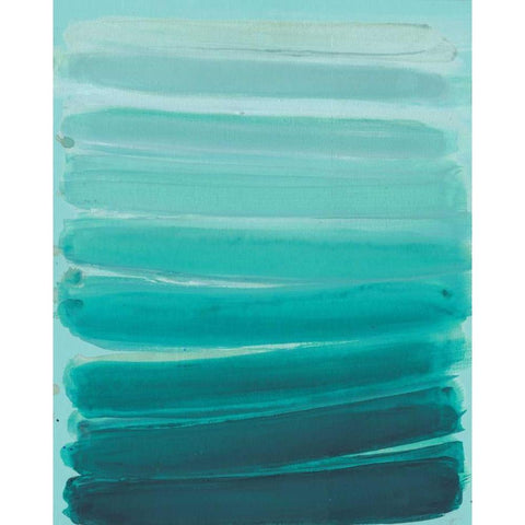 Ombre Teal 2 White Modern Wood Framed Art Print by Haynes, Smith