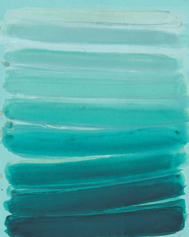 Ombre Teal 2 White Modern Wood Framed Art Print with Double Matting by Haynes, Smith