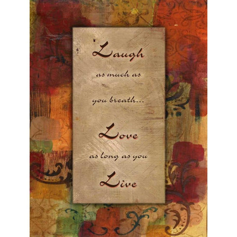 Live Laugh Love Autumn Blooms Gold Ornate Wood Framed Art Print with Double Matting by Haynes, Smith