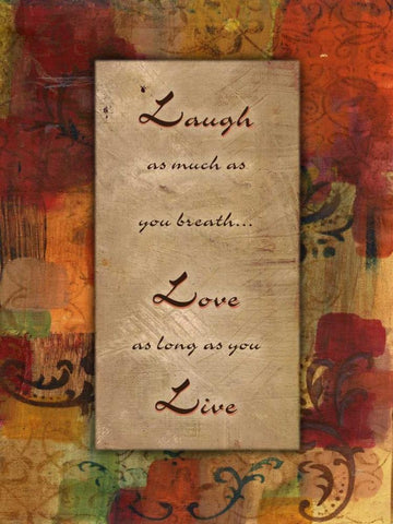 Live Laugh Love Autumn Blooms White Modern Wood Framed Art Print with Double Matting by Haynes, Smith