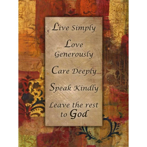 Live Simply Damask Autumn Blooms Gold Ornate Wood Framed Art Print with Double Matting by Haynes, Smith