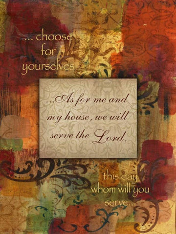 We Will Serve Autumn Blooms Black Ornate Wood Framed Art Print with Double Matting by Haynes, Smith