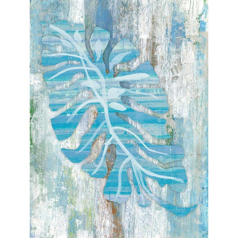 Blue Dreams Palm White Modern Wood Framed Art Print by Haynes, Smith