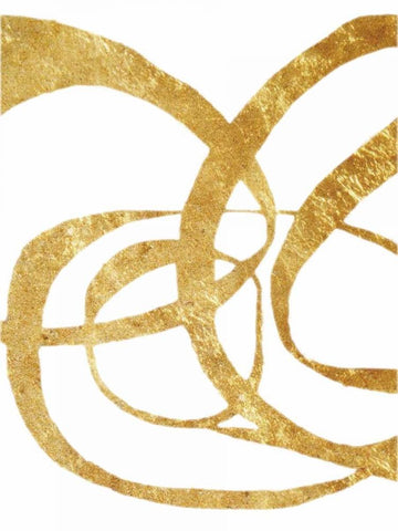 Golden Tinsel 1 White Modern Wood Framed Art Print with Double Matting by Haynes, Smith