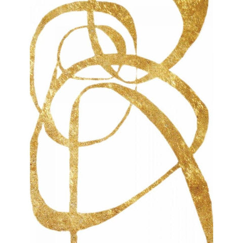 Golden Tinsel 3 White Modern Wood Framed Art Print by Haynes, Smith