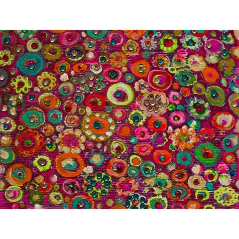 Hot Blooms Gold Ornate Wood Framed Art Print with Double Matting by Lewis, Sharalee