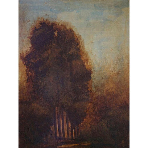 Trees In Brown Black Modern Wood Framed Art Print with Double Matting by Lewis, Sharalee