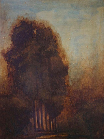 Trees In Brown Black Ornate Wood Framed Art Print with Double Matting by Lewis, Sharalee