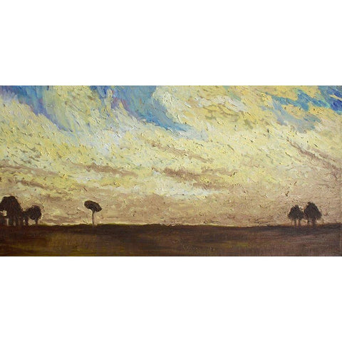 Yellow Clouds Gold Ornate Wood Framed Art Print with Double Matting by Lewis, Sharalee