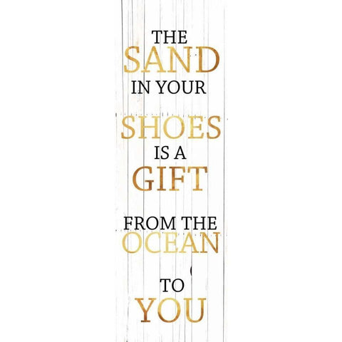Gift From The Ocean Gold White Modern Wood Framed Art Print by Lewis, Sheldon