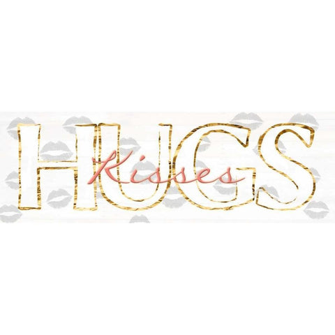 Kisses Hugs Black Modern Wood Framed Art Print by Lewis, Sheldon
