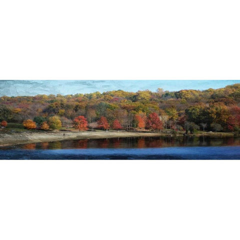 Painted Fall Gold Ornate Wood Framed Art Print with Double Matting by Lewis, Sheldon