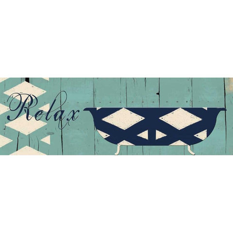 Relax Black Modern Wood Framed Art Print with Double Matting by Lewis, Sheldon