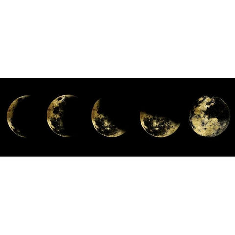 Golden Moon Eclipse Black Modern Wood Framed Art Print by Lewis, Sheldon