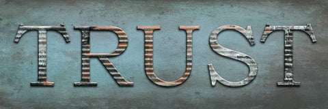 Trust Sentiment Black Ornate Wood Framed Art Print with Double Matting by Lewis, Sheldon