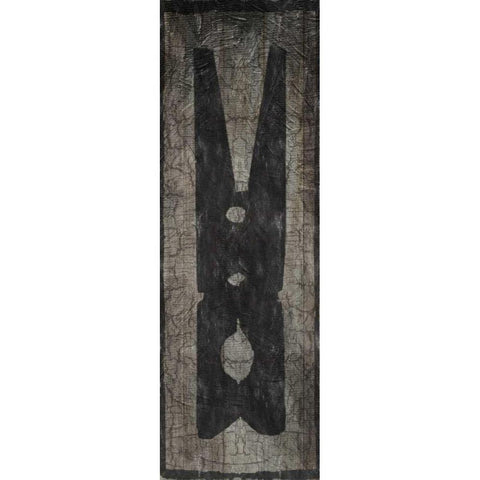 Retro Laundry Pin Black Modern Wood Framed Art Print by Lewis, Sheldon