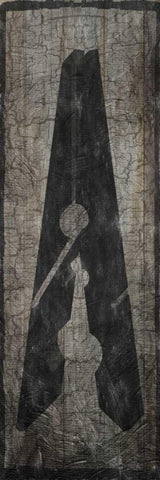 Retro Laundry Pin 2 White Modern Wood Framed Art Print with Double Matting by Lewis, Sheldon