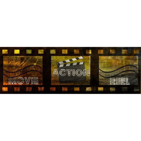 Action Movie White Modern Wood Framed Art Print by Lewis, Sheldon