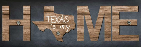 My Home Texas White Modern Wood Framed Art Print with Double Matting by Lewis, Sheldon