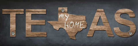 Texas My Home White Modern Wood Framed Art Print with Double Matting by Lewis, Sheldon