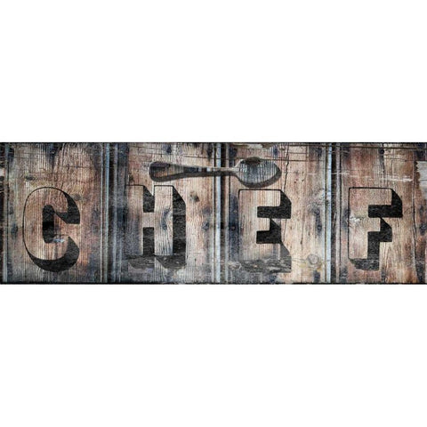 Chef Black Modern Wood Framed Art Print by Lewis, Sheldon