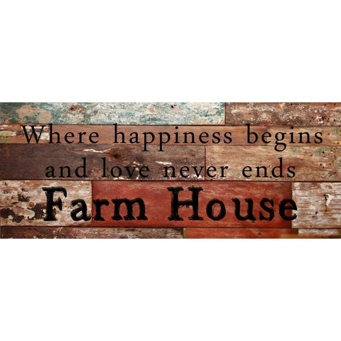 Farm House Love Gold Ornate Wood Framed Art Print with Double Matting by Lewis, Sheldon