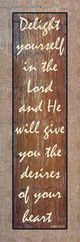 Delight Yourself In The Lord Black Ornate Wood Framed Art Print with Double Matting by Lewis, Sheldon