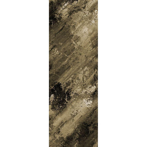 Earthy Abstract Black Modern Wood Framed Art Print with Double Matting by Lewis, Sheldon