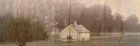 Country Side Landscape White Modern Wood Framed Art Print with Double Matting by Lewis, Sheldon