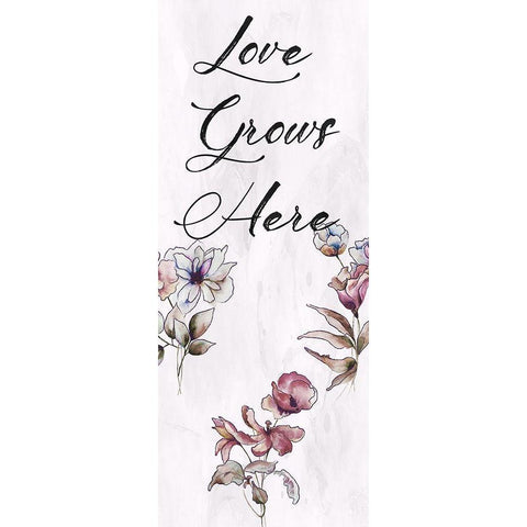 Love Grows White Modern Wood Framed Art Print by Lewis, Sheldon