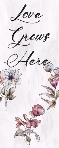 Love Grows White Modern Wood Framed Art Print with Double Matting by Lewis, Sheldon