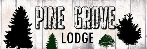 Pine Grove Lodge White Modern Wood Framed Art Print with Double Matting by Lewis, Sheldon