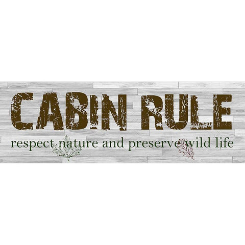 Cabin Rule White Modern Wood Framed Art Print by Lewis, Sheldon