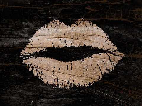 Kiss Of Nature Black Ornate Wood Framed Art Print with Double Matting by Lewis, Sheldon