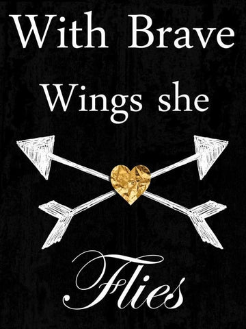 Brave Wings White Modern Wood Framed Art Print with Double Matting by Lewis, Sheldon