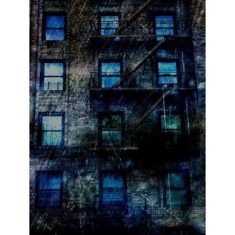 Resident Blue Black Modern Wood Framed Art Print with Double Matting by Lewis, Sheldon