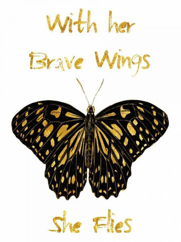 Brave Wings Black Ornate Wood Framed Art Print with Double Matting by Lewis, Sheldon