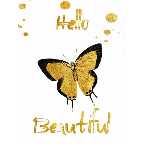 Hello White Modern Wood Framed Art Print by Lewis, Sheldon