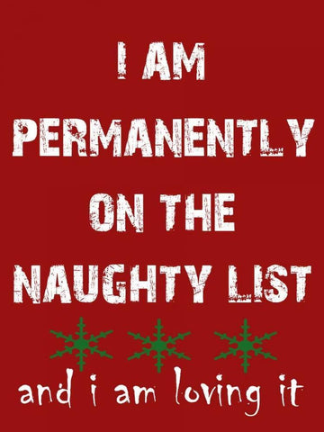 Naughty List Black Ornate Wood Framed Art Print with Double Matting by Lewis, Sheldon
