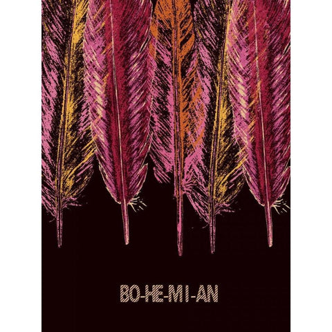 Bohemian Meaning Black Modern Wood Framed Art Print with Double Matting by Lewis, Sheldon