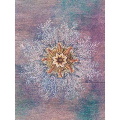 Ocean Blend Gold Ornate Wood Framed Art Print with Double Matting by Lewis, Sheldon